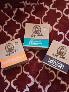 Dr. Squatch Coconut Castaway, Summer Citrus & Eucalyptus Greek Yogurt Soap Set